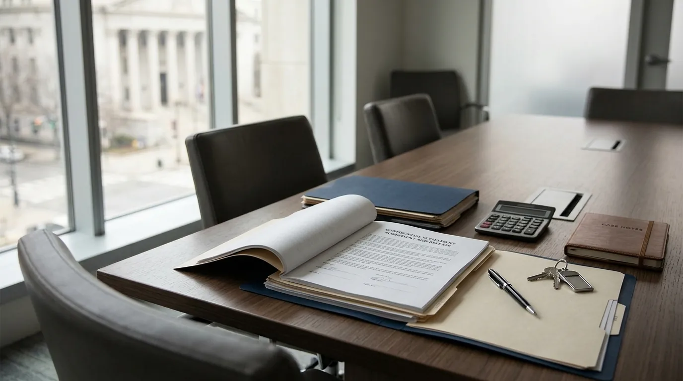 Article illustration — How Personal Injury Attorneys Can Use Pre-Settlement Funding as... (legal settlement documents on desk)